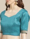 Blue Printed Chiffon Saree - 14071