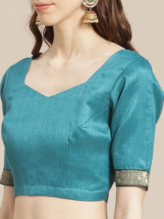 Blue Printed Chiffon Saree - 14071
