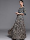 Blue Embroidered Georgette Lehenga Set - 20133O