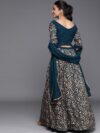 Blue Embroidered Georgette Lehenga Set - 20133O