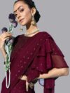 Purple Georgette Ready To Wear Saree - 20324O