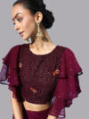Purple Georgette Ready To Wear Saree - 20324O