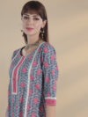 Blue Printed Cotton Kurta - 23357O