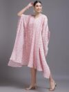 Pink Printed Georgette Dress - 23494O