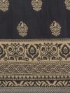 Navy Blue Printed Polyester Saree