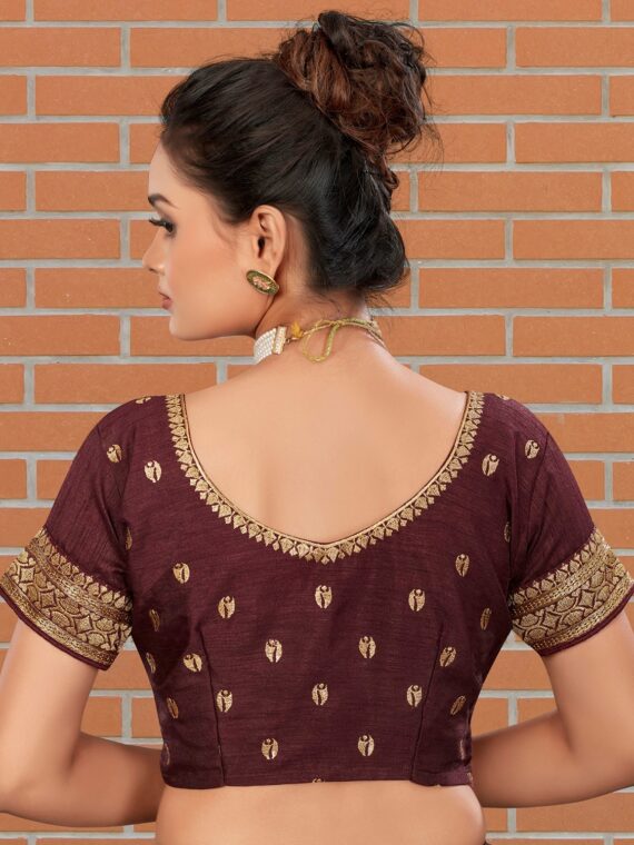 Red Dupion Embroidered Blouse